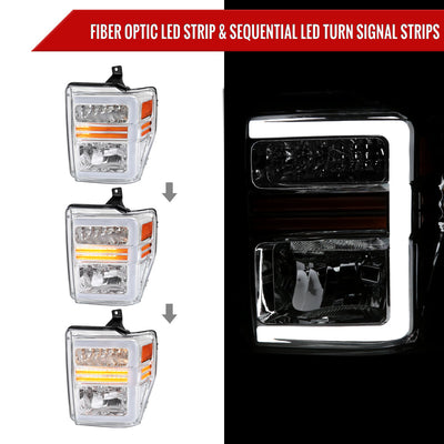 Spec-D 08-10 F250/F350/F450/F550 Super Duty SEQ OE Style Headlights