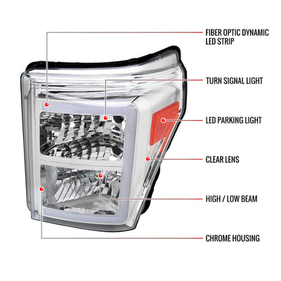 Spec-D 11-16 F-250/F-350/F-450/F-550 Super Duty OE Style Headlights
