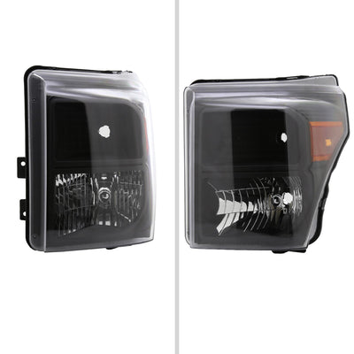 Spec-D 11-16 F250/F350/F450/F550 Super Duty Headlights Black/Amber