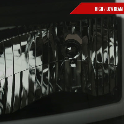 Spec-D 11-16 Ford Super Duty Headlights LED C-Bar Smoked.