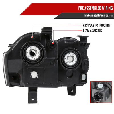 Spec-D 05-07 Jeep Grand Cherokee Headlights OEM Style Black