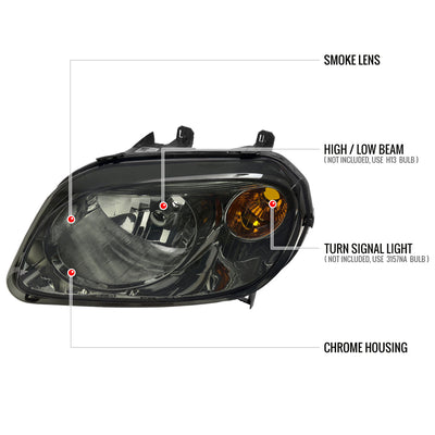 Spec-D 06-11 Chevy HHR Headlights OEM Style Chrome/Smoked Lens
