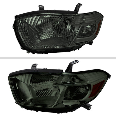 Spec-D 08-10 Highlander Headlights OEM Halogen Chrome/Smoked
