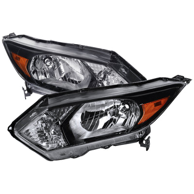 Spec-D 16-18 Honda HR-V Crystal Headlights Amber Reflectors Black