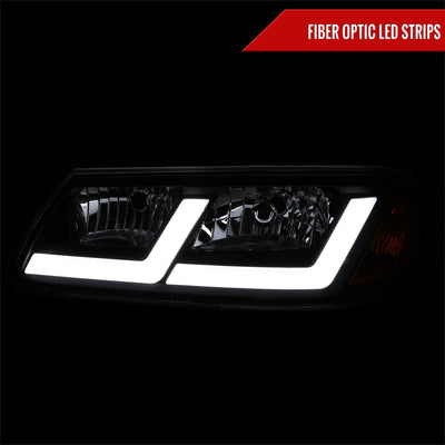 Spec-D 00-05 Chevy Impala LED Bar Headlights OEM Style Black