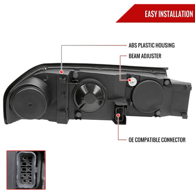 Spec-D 00-05 Chevy Impala LED Bar Headlights OEM Style Black