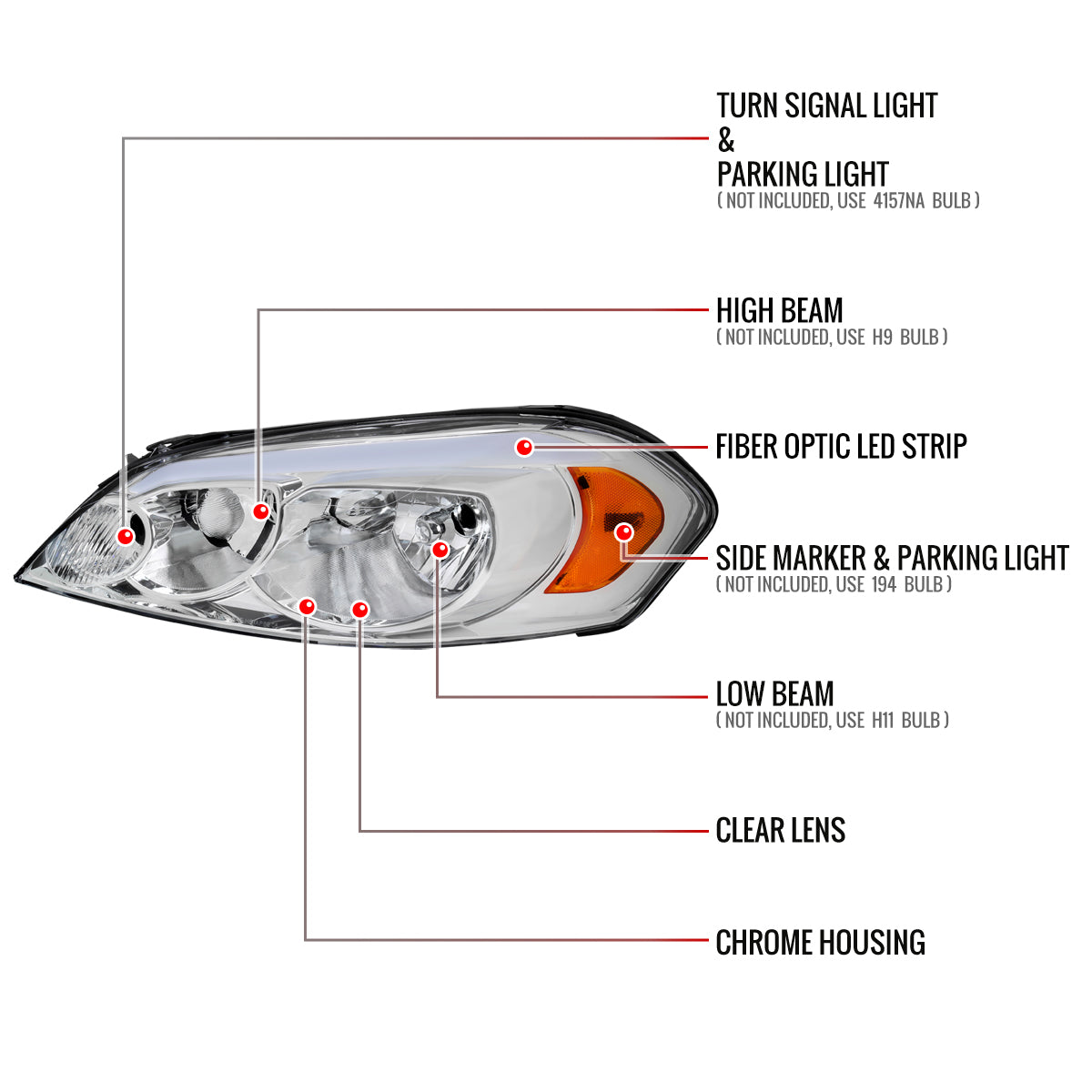 Spec-D 06-13-16 Impala Ltd/ 06-07 Monte Carlo Strip Headlights