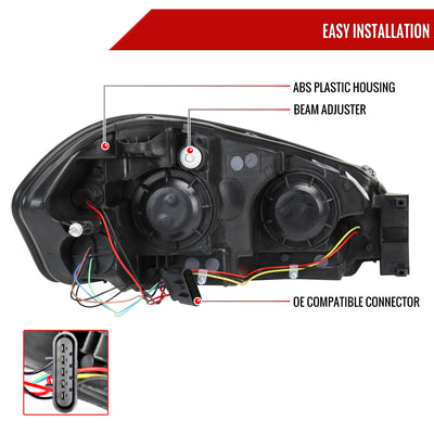 Spec-D 06-16 Impala/06-07 Monte Carlo Headlights LED Strip Black/Clear