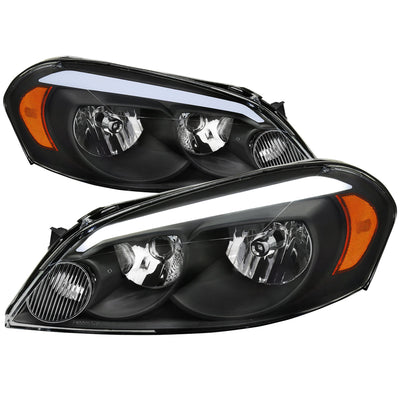 Spec-D 06-16 Impala/06-07 Monte Carlo Headlights LED Strip Black/Clear