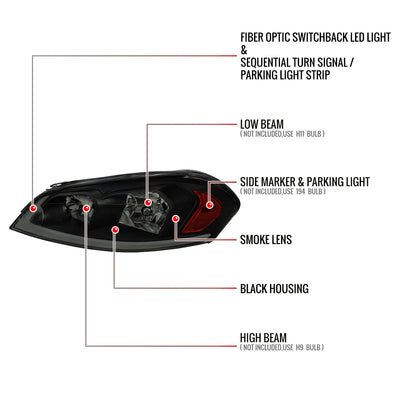 Spec-D 06-16 Impala/06-07 Monte Carlo Headlights Sequential Black