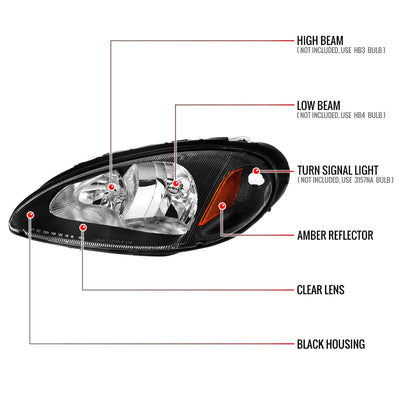 Spec-D 01-05 Chrysler PT Cruiser OE Style Headlights Black
