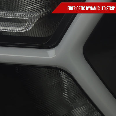 Spec-D 19-24 Ram 1500 Headlights Animated LED Bar Smoked.