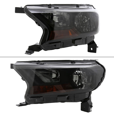 Spec-D 19-22 Ranger XL/XLT OE Style Halogen Black /Smoked Headlights