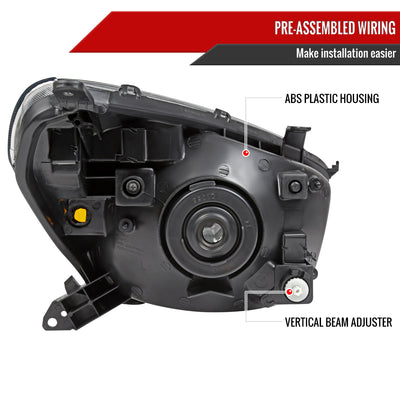 Spec-D 01-03 Toyota RAV4 Headlights OEM Style Matte Black/Clear