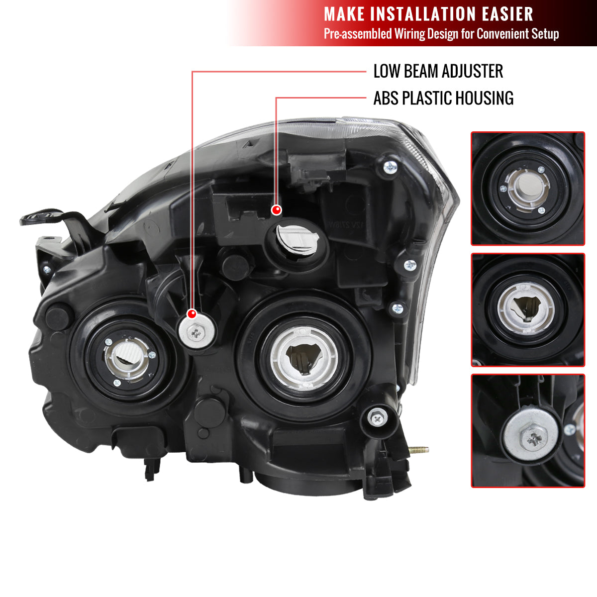 Spec-D 08-13 Nissan Rogue Passenger Headlight OEM Chrome Replacement