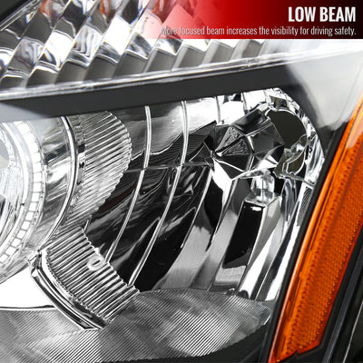 Spec-D 08-15 Nissan Rogue Headlights OEM Style Black/Amber Reflectors