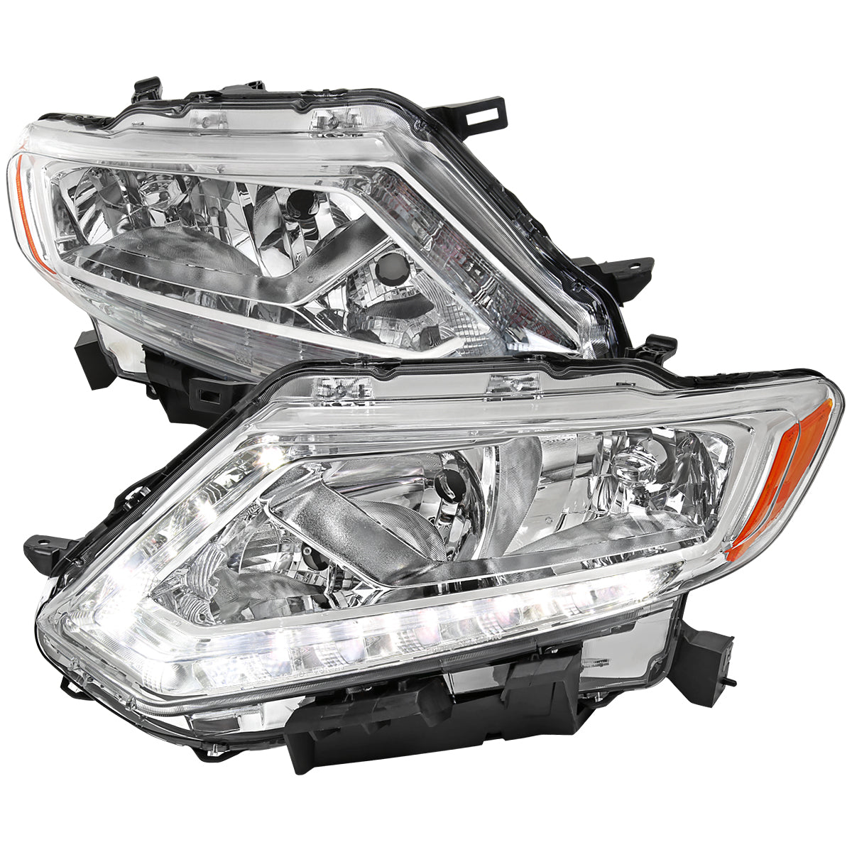 Spec-D 14-16 Nissan Rogue Headlights OEM Style Chrome/Clear