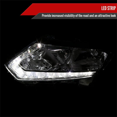 Spec-D 14-16 Nissan Rogue Headlights OEM Style Chrome/Smoked