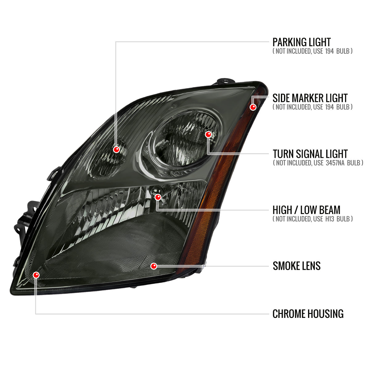 Spec-D 07-09 Sentra Headlights OEM Style Chrome/Smoked