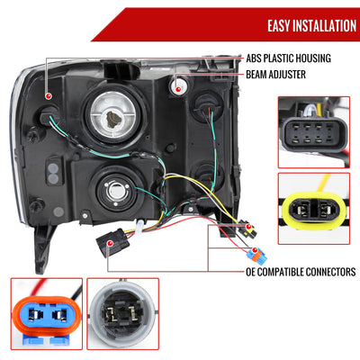Spec-D 07-13 GMC Sierra 1500/07-14 1500HD 2500HD 3500HD Bar Headlights