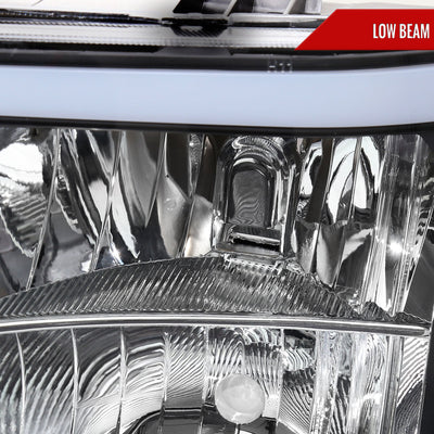 Spec-D 07-13 GMC Sierra 1500/2500/3500 LED Bar OE Style Headlights Blk
