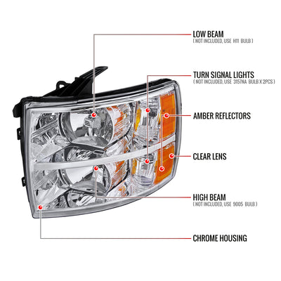 Spec-D 07-13 Silverado 1500/07-14 Silverado 2500HD 3500HD Headlights