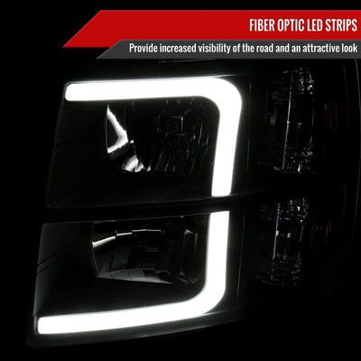 Spec-D 07-13 Silverado 1500/ 07-14 2500HD 3500HD Headlights Black
