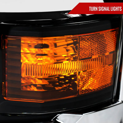 Spec-D 14-15 Chevy Silverado 1500 LED Bar OE Style Headlights Black
