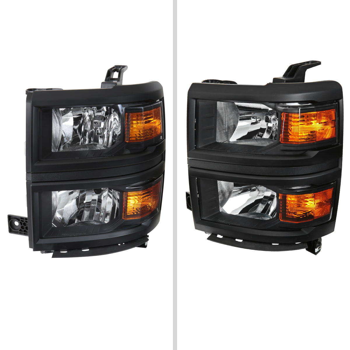 Spec-D 14-15 Chevy Silverado 1500 Headlights OEM Style V2 Black