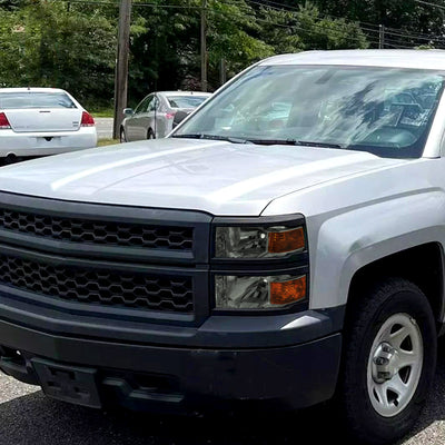 Spec-D 14-15 Chevy Silverado 1500 Headlights Chrome/Smoked Black Trim