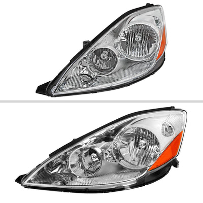 Spec-D 06-10 Sienna Headlights OEM Style Amber Reflector Chrome
