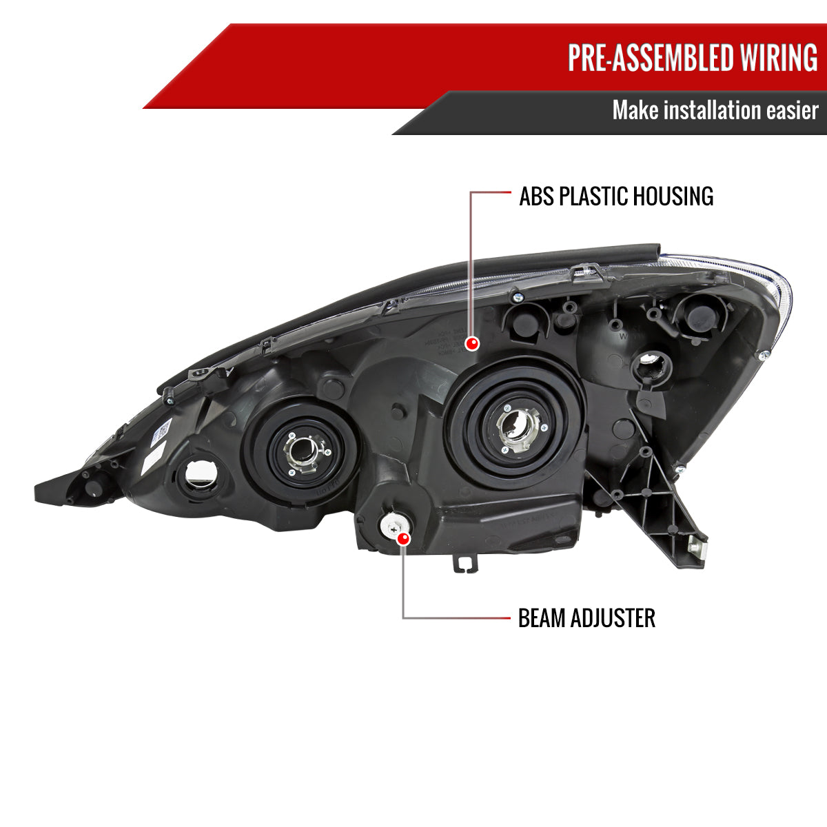 Spec-D 06-10 Toyota Sienna Passenger Headlight OEM Chrome Replacement
