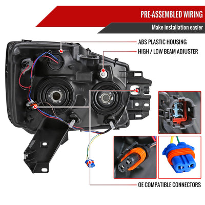 Spec-D 04-15 Nissan Titan/ 04-07 Armada Headlights OEM Style Black