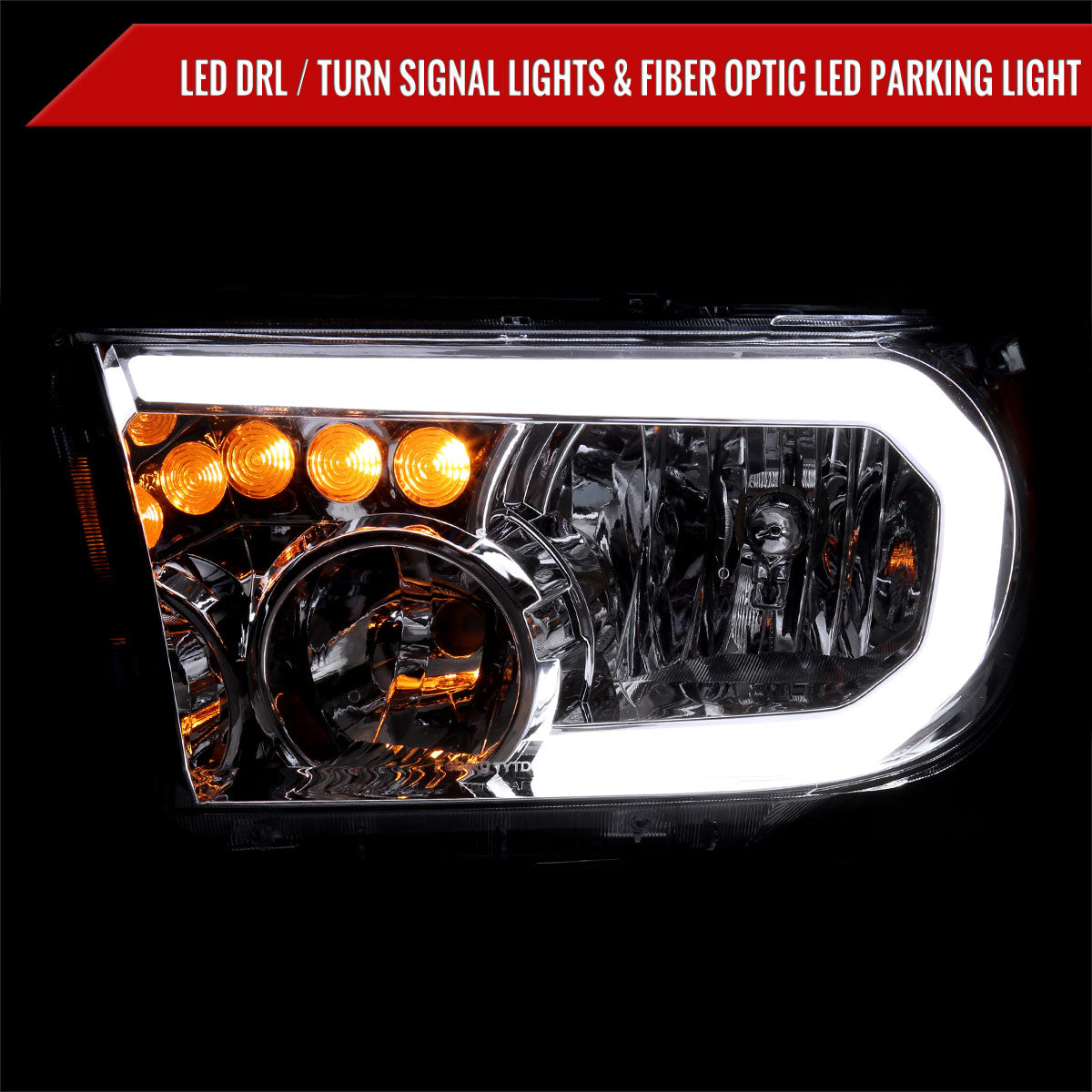 Spec-D 07-13 Tundra/08-17 Sequoia Headlights LED Tube OEM Style