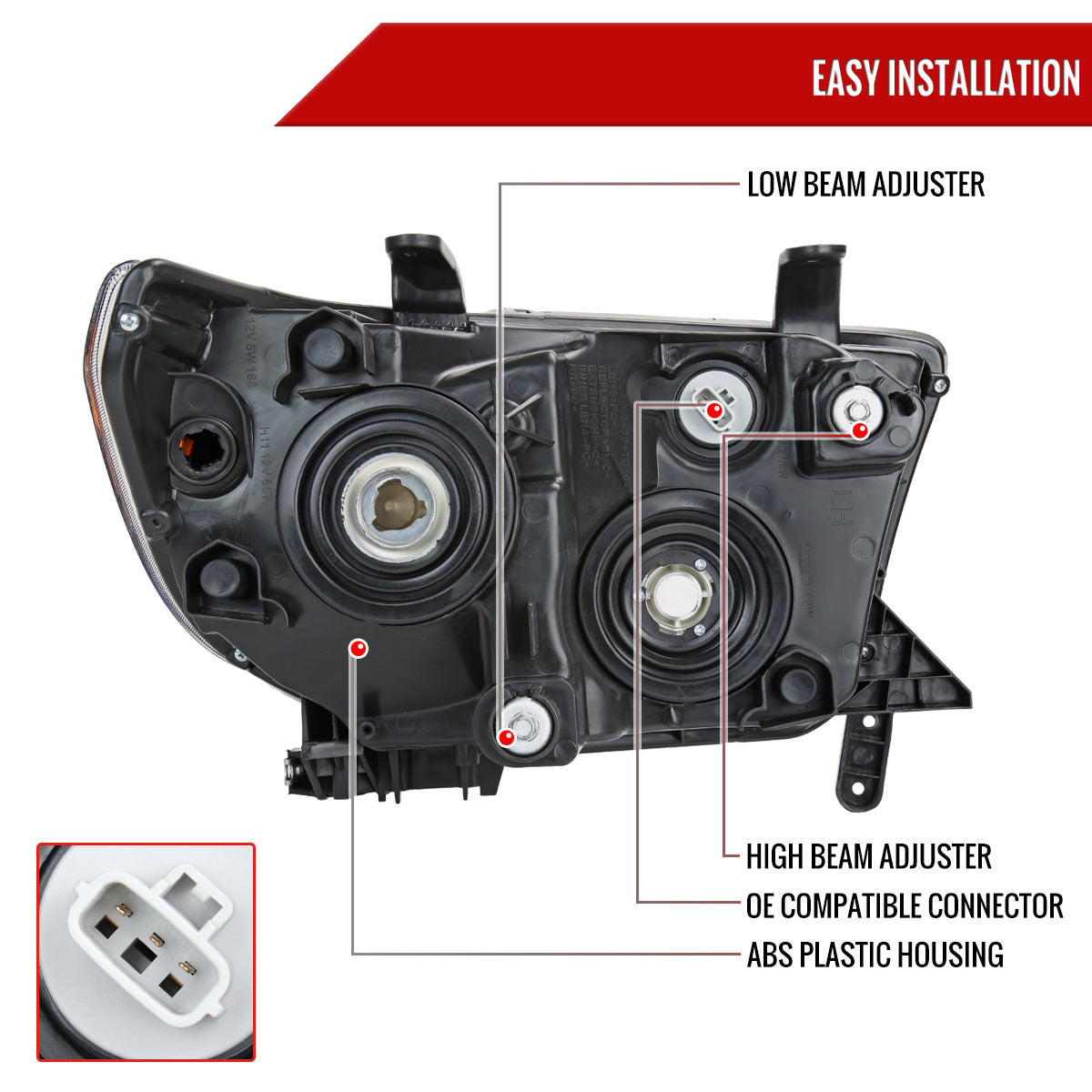 Spec-D 07-13 Tundra/08-17 Sequoia Headlights LED Tube Smoked