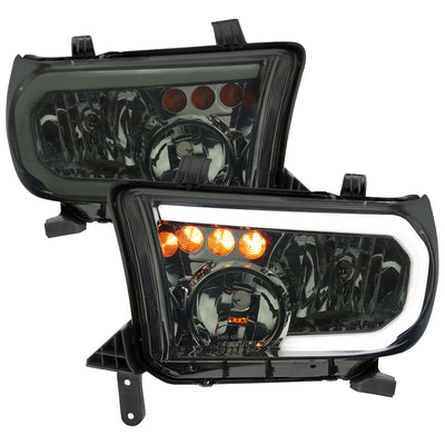 Spec-D 07-13 Tundra/08-17 Sequoia Headlights LED Tube Smoked