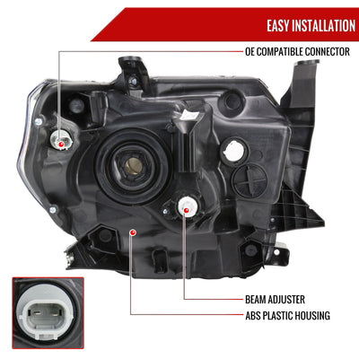 Spec-D 14-21 Tundra Headlights LED Bar OEM Style Black