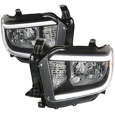 Spec-D 14-21 Tundra Headlights LED Bar OEM Style Black