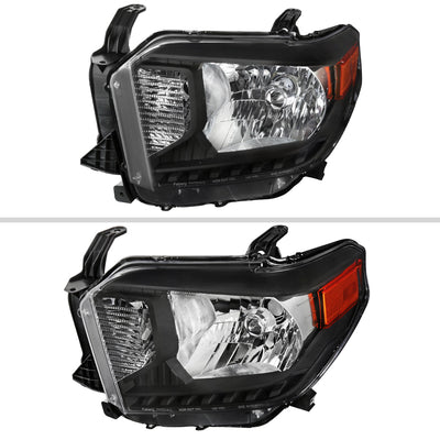 Spec-D 14-21 Tundra Headlights OEM Style Amber Reflectors Black