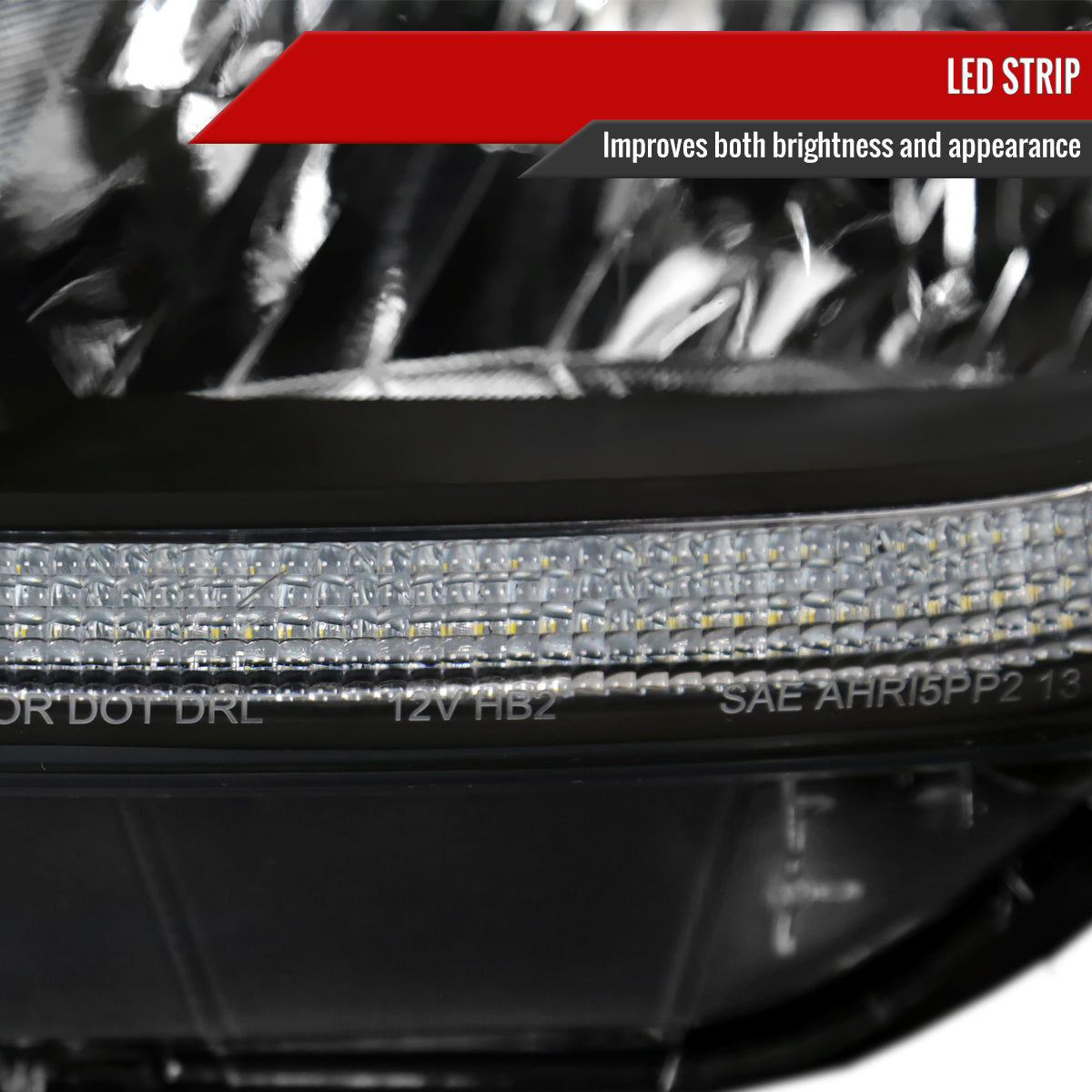 Spec-D 14-21 Toyota Tundra OEM OEM Style LED Strip Headlights Blk