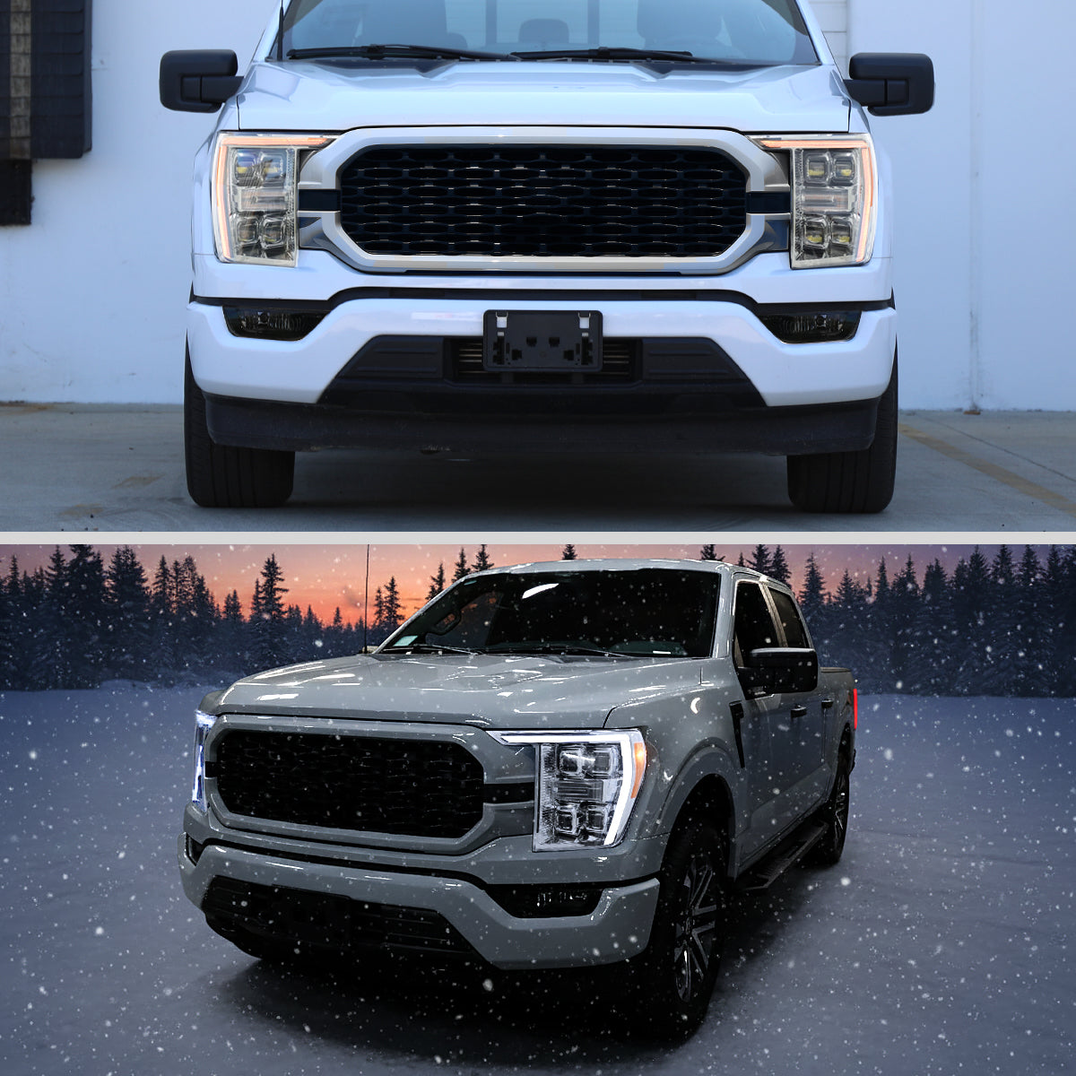 Spec-D 21-23 F-150 SEQ LED Projector Headlights Halogen Chrome/Smoked