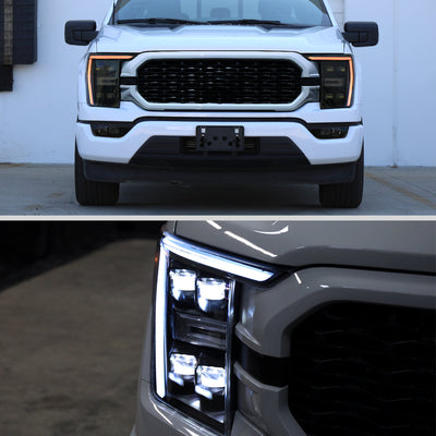 Spec-D 21-23 F-150 SEQ LED Projector Headlights Halogen Smoked