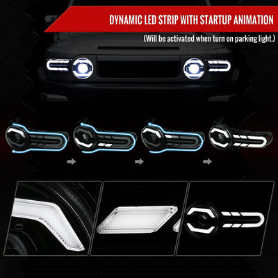 Spec-D 07-14 FJ Cruiser Projector Headlights with SEQ Turn Blk Smoked