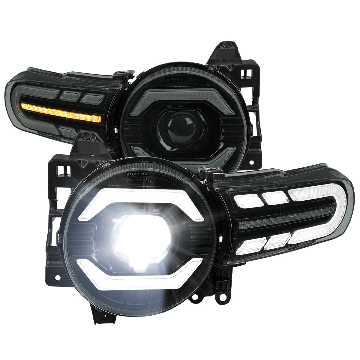 Spec-D 07-14 FJ Cruiser Projector Headlights with SEQ Turn Blk Smoked
