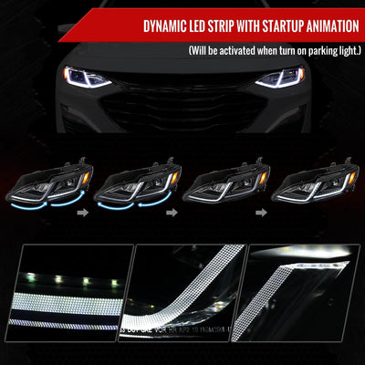 Spec-D 19-24 Chevy Malibu Headlights Switchback Sequential LED Black