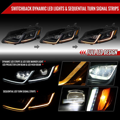 Spec-D 19-24 Chevy Malibu Headlights Switchback Sequential LED Black