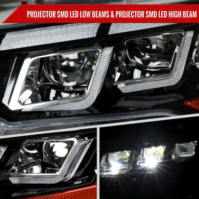 Spec-D 18-23 Mustang Pro Headlights SEQ with Start-Up Animation Black