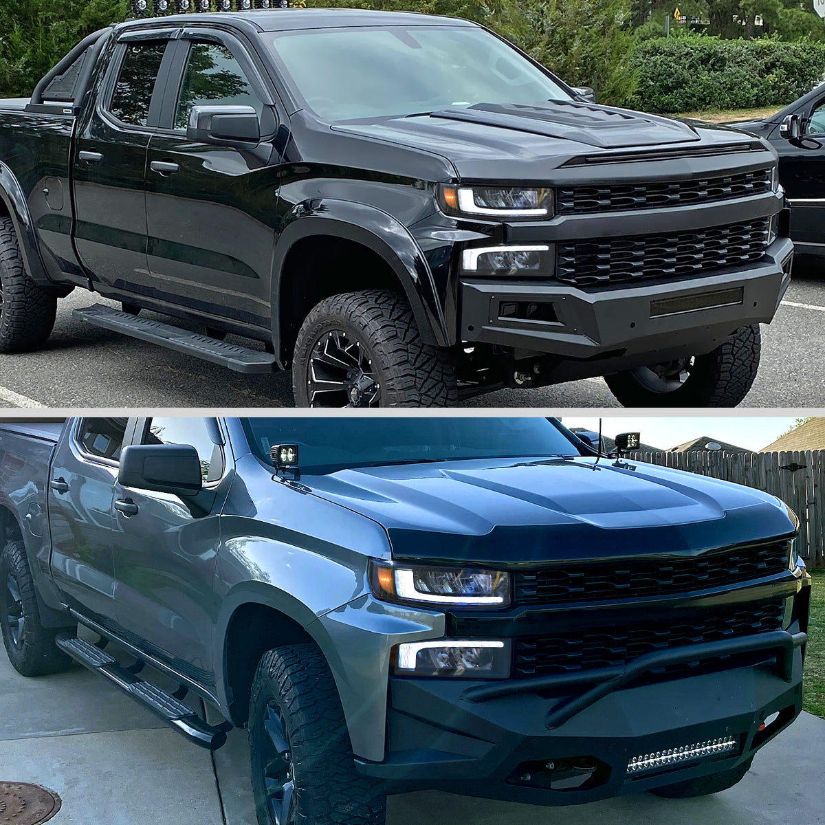 Spec-D 19-21 Chevy Silverado 1500 Headlights with SEQ Turns Black