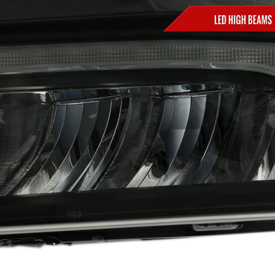 Spec-D 19-21 Silverado 1500 Pro Headlights with SEQ Turn Black/Smoked