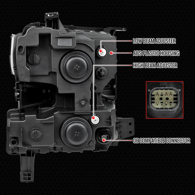 Spec-D 19-21 Silverado 1500 Pro Headlights with SEQ Turn Black/Smoked